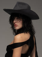 Horse Stirrup-Adorned Graphite Cowboy Hat