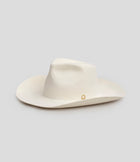 White Cowboy Hat - Gold Stirrup Accent