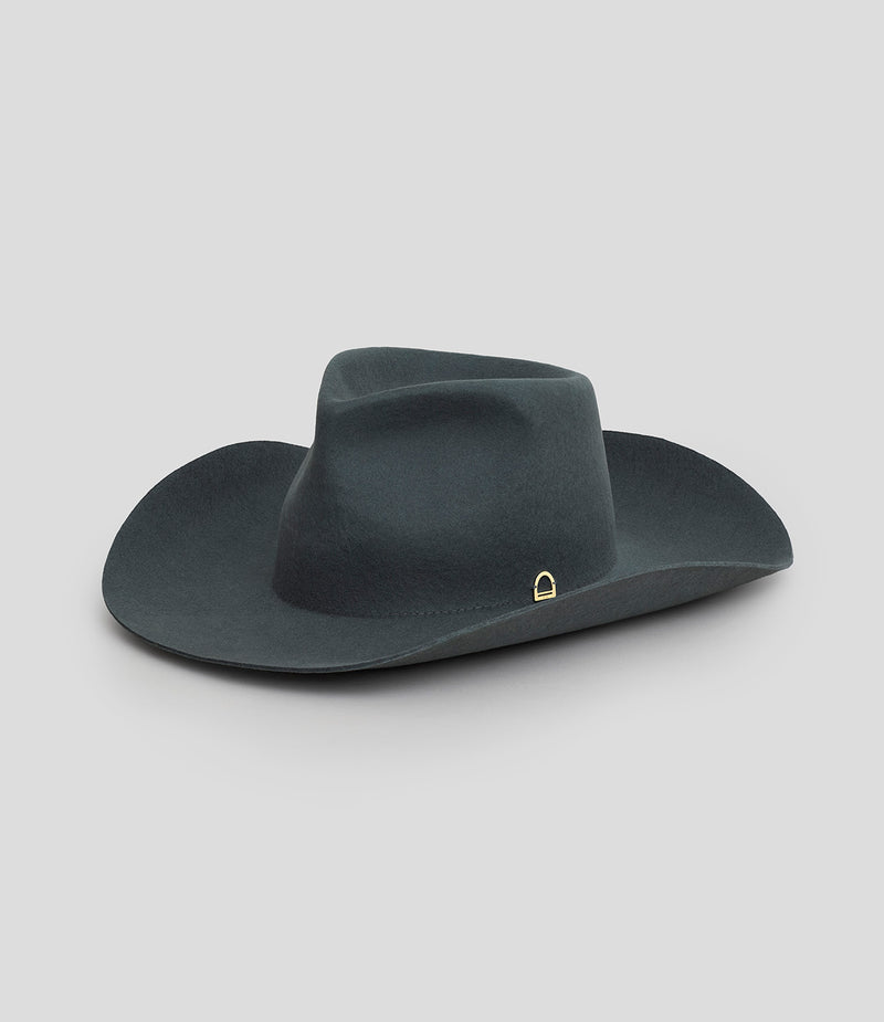 Petrol Cowboy Hat - Gold Stirrup Accent