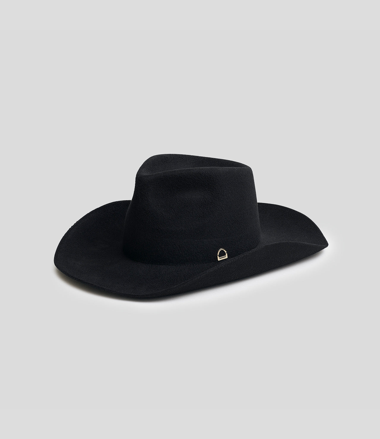 Black Cowboy Hat - Gold Stirrup Accent