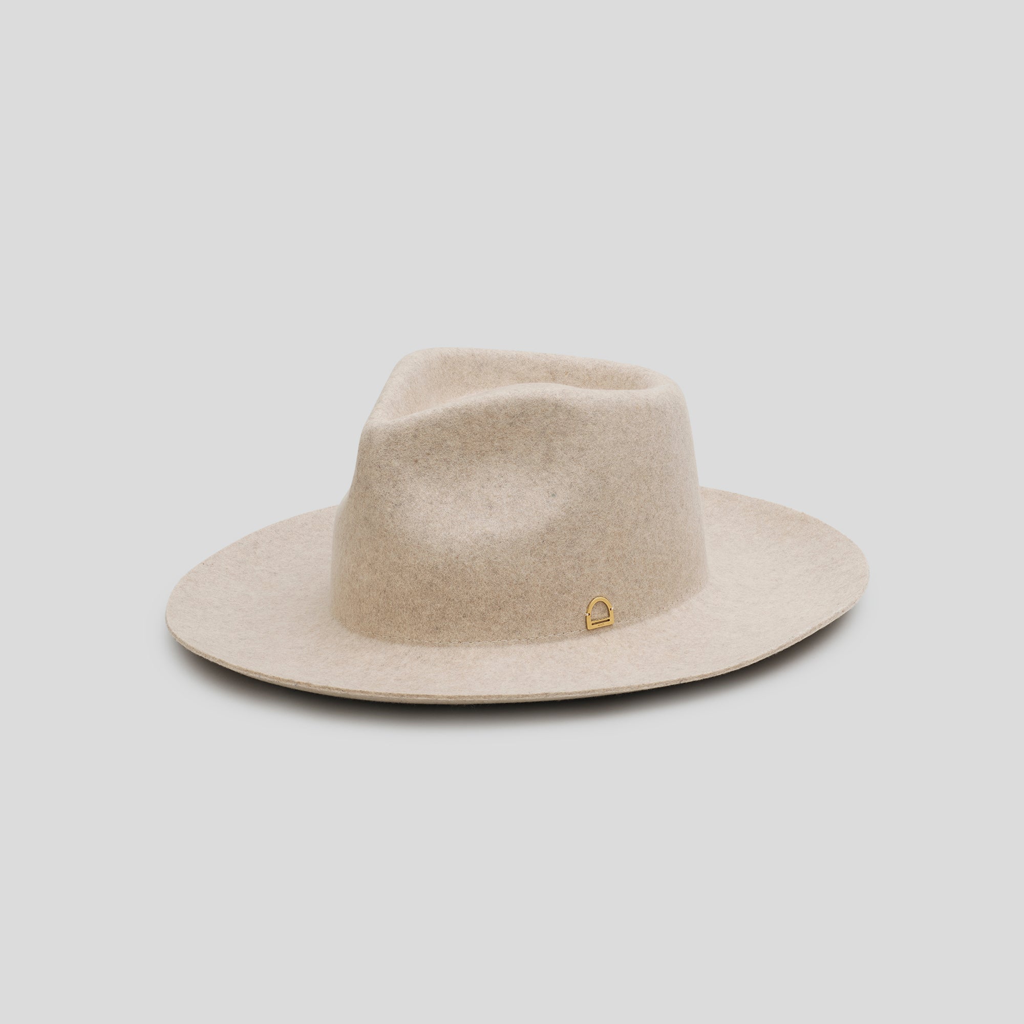 Ivory Fedora Hat - Gold Stirrup Accent