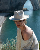 Ivory Fedora Hat - Gold Stirrup Accent